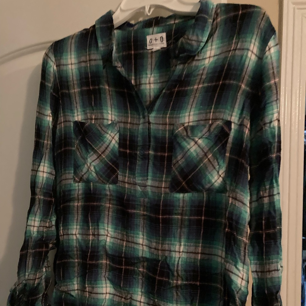 0+0 Flannel plaid shirt size large